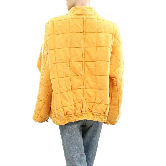 Free People Sports Rib Dolman Quilted Jacket Top Oversized Zip-Up M New 275859 - Picture 3 of 5